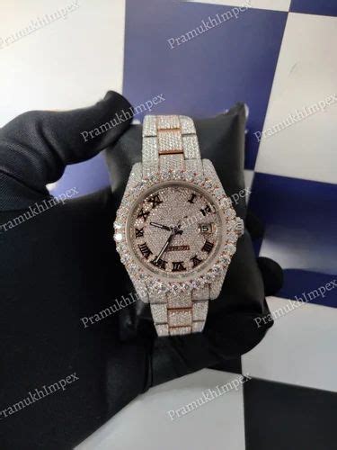 fake diamonds in watches|moissanite bust down watch.